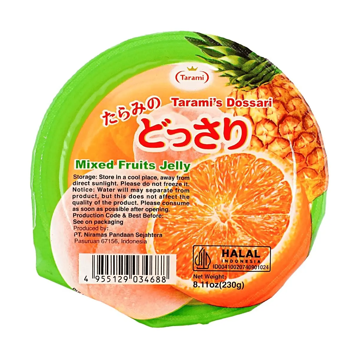 TARAMI Japanese Assorted Fruit Jelly 230g - Real Fruit Chunks, Refreshing Dessert, Healthy Snack