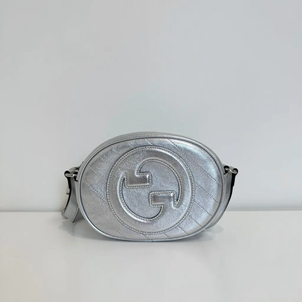 Pre-owned GUCCI Italy Crossbody Bags Silver Blondie Crossbody