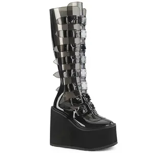 Demonia Swing-815C Smoke TPU Knee-high Boots