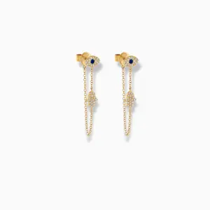 Evil Eye Chain Huggies