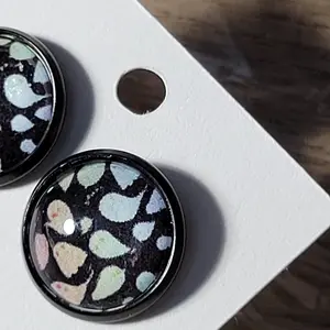 12mm Ghosts Straight Post Earrings