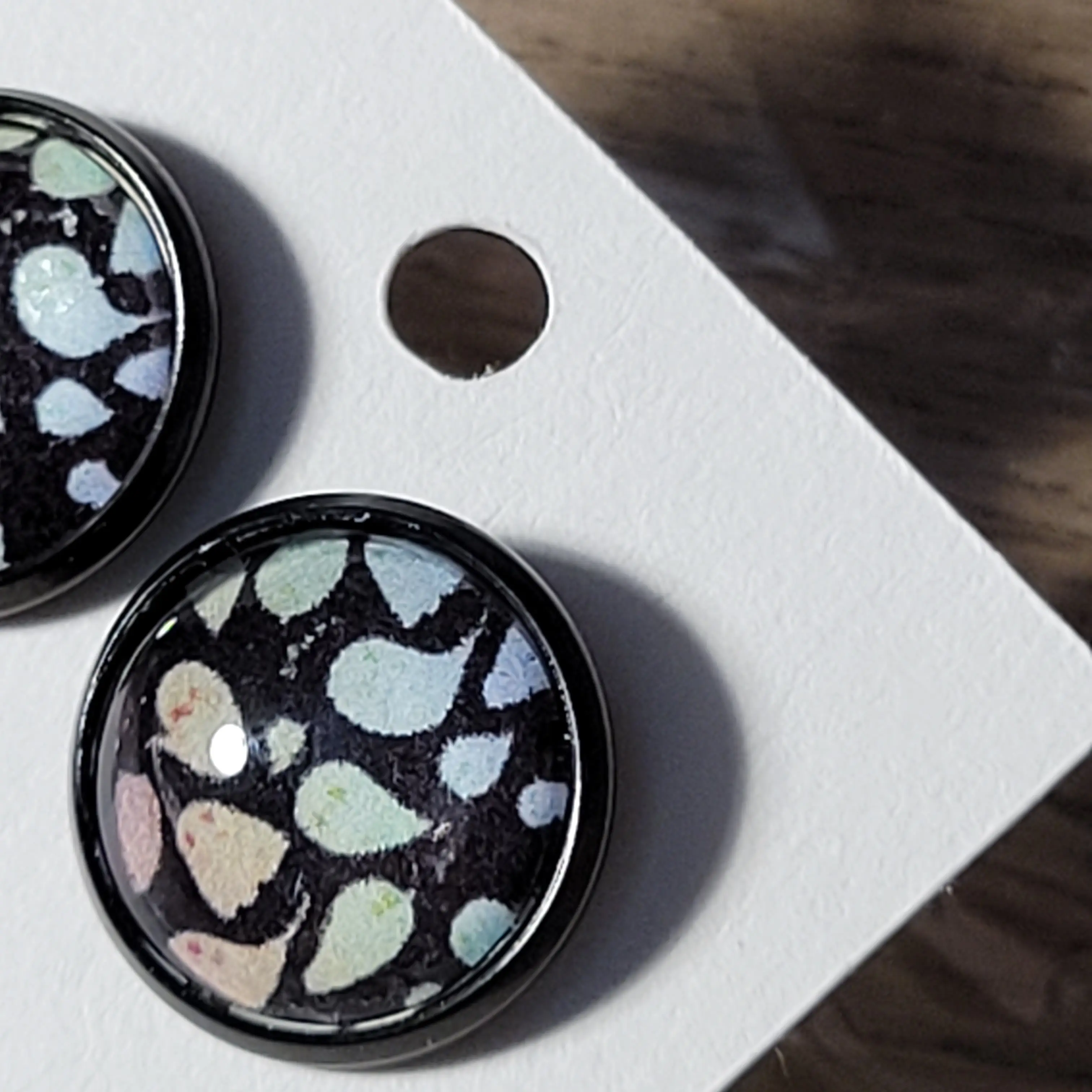 12mm Ghosts Straight Post Earrings