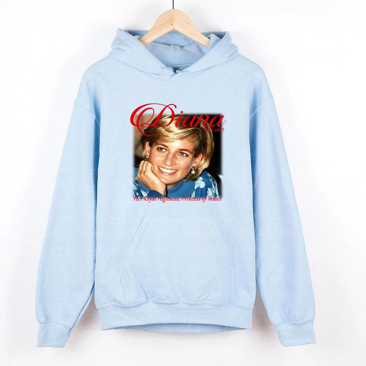 Women's Original Moby Thrift Princess Diana Round Neck Cotton Hoodie Sweatshirt, Casual Clothes for Women, Menswear