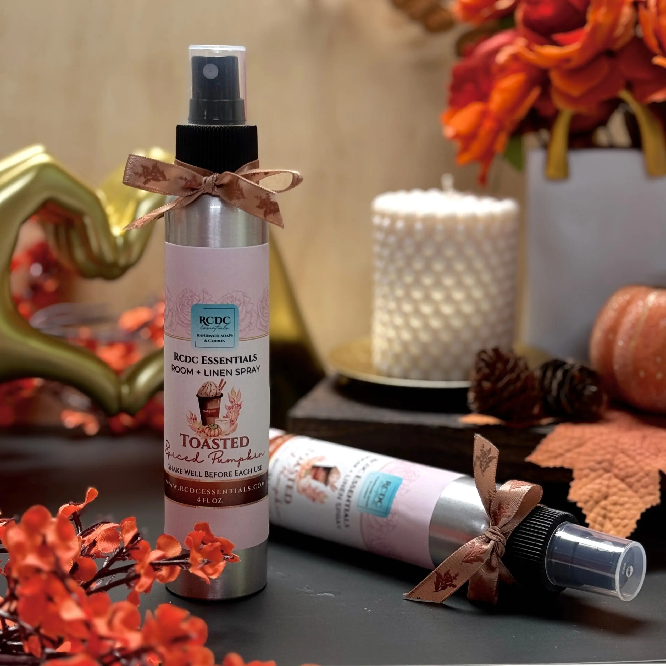 Toasted Spiced Pumpkin Room Spray - 4 oz Pumpkin & Mint Scent with 4.4 oz of Fragrance