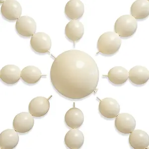 PartyWoo White Sand Linking Balloons 100pcs 12 Inch Off White Beige Cream Ivory Boho Link Balloons for Wedding Graduation Baby Shower Anniversary Engagement Birthday Party Decorations White-W13