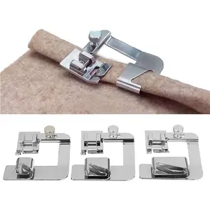 Wide Rolled Hem Presser Foot Set, 3 count Rolled Hemmer Presser Foot Kit (1/2 Inch, 3/4 Inch, 1 Inch) for , , Janome and Other Low Shank Sewing Machines Accessories