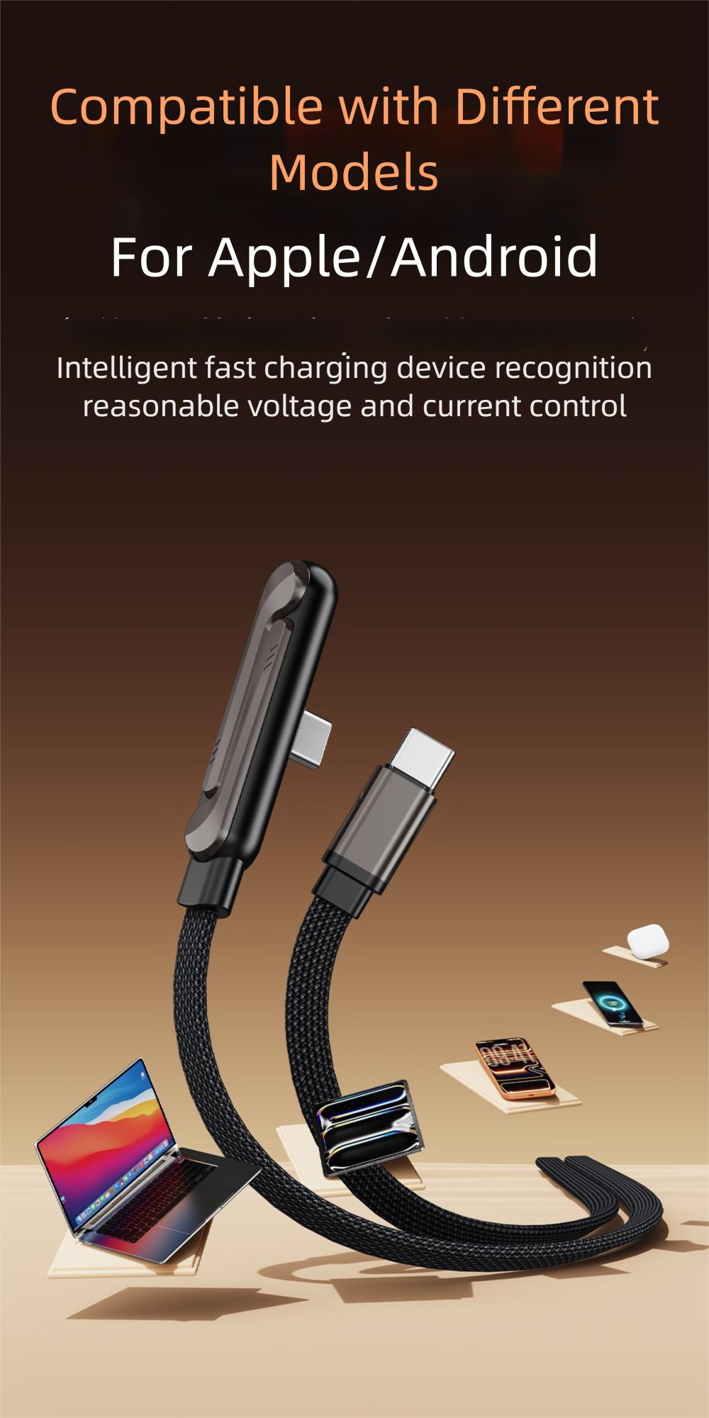 100% Fast Charger 240W MicroUSB+6A Type-C Cable AdapterSet For Android Charger OriginalType Charging Durable Long Lasting