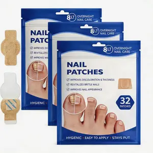 32Pcs Fungal Nail Repair Patches - 8Hr Nighttime Restoration for Yellowed, Brittle & Damaged Nails Extra Strength Toenail Treatment  Suitable for Nail Care,summervibes