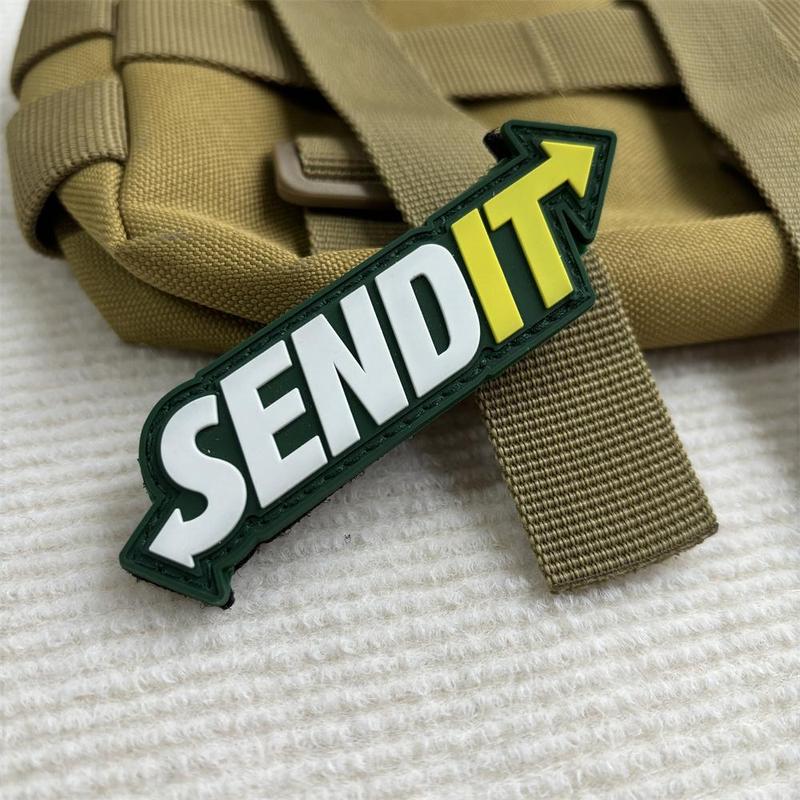 Send It Letter Pattern PVC Morale Patch, 1 Count Hook & Loop Military ...