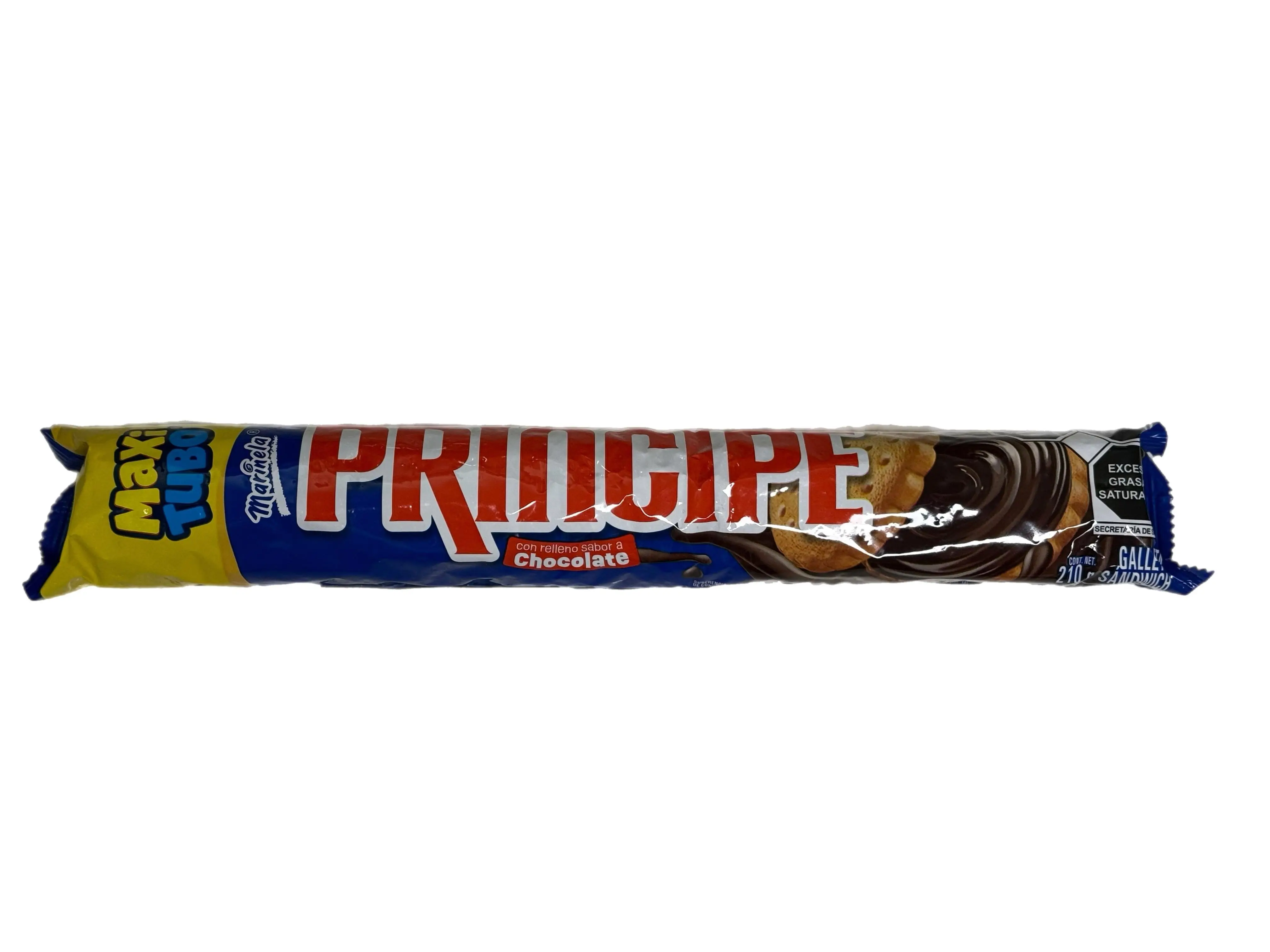Marinela Príncipe Con Relleno Sabor Chocolate – Chocolate Flavor Filled Sandwich Cookies – 210 g (7.41 oz)