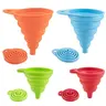 4 Pack Kitchen Funnel, Large and Small, Foldable Silicone Kitchen Gadgets, Food Grade for Kitchen Use Filling Bottles Liquid Oils