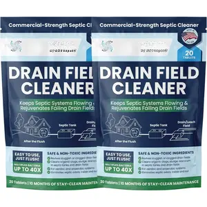 2-Pack Value BUNDLE of Drain Field Cleaner Tablets  Dr . Clears Septic Tanks and Drain Fields of Tough Clogs, Scum, Sludge AND  Odors  - Aerobic & Anaerobic Systems, Just Flush