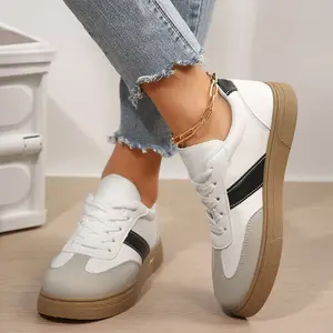 Women's Casual Athletic Sneakers Color Block  Non-Slip Easy-Clean Round Toe Low-Top Leisure Retro Style Trainers
