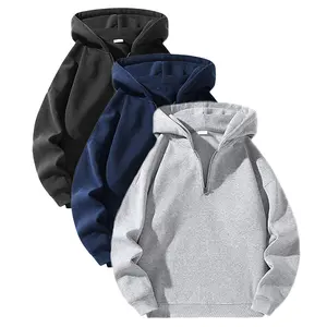 Men's solid color essential hooded sweatshirt, autumn and winter regular fit casual long sleeved hooded sweatshirt, men's daily wear