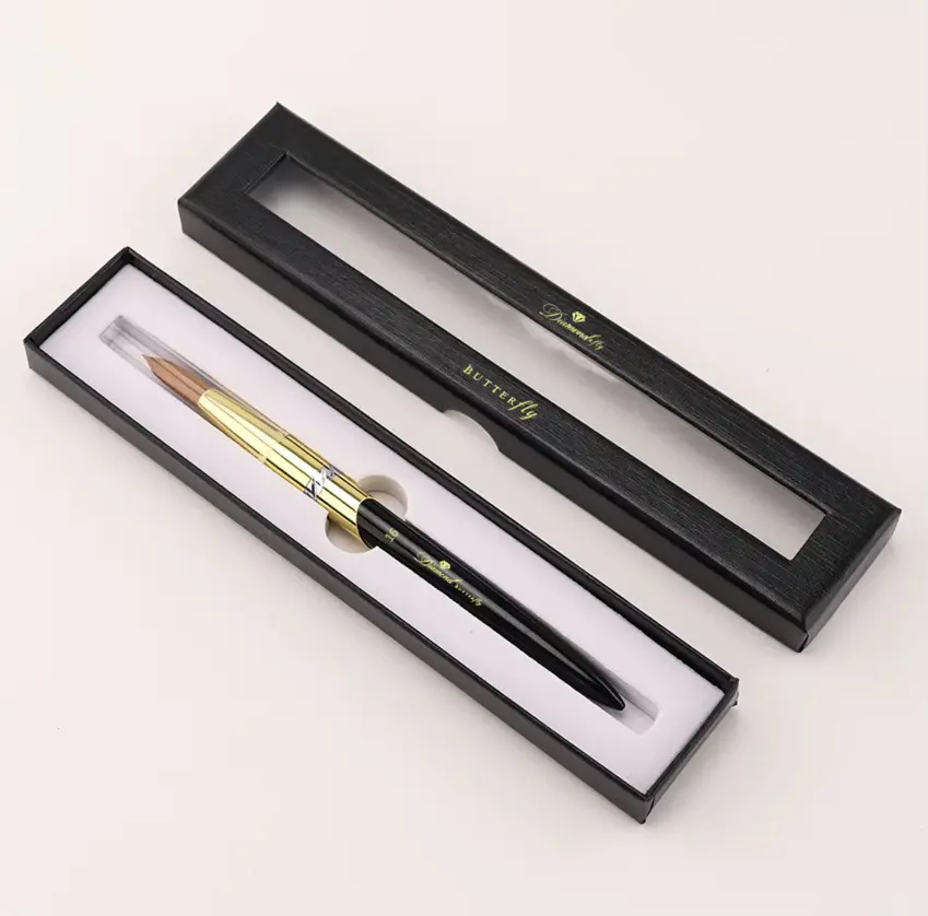 Diamond Butterfly Nail Brush #16 Kolinsky Acrilic Art Tool for Precision Detailing & Smooth Application of Acrylic Materials