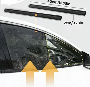 2PCS Car Side Window Wiper,Waterproof Dust Removal,Anti Insertion Card,Prevent Leaf Fall,Easy to Install,Universal Fit for Most Cars