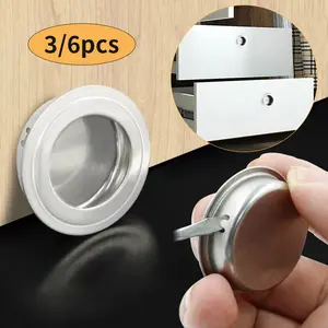3/6pcs embedded handle, concealed cabinet door handle, hardware accesories, drawer cabinet door circular handle