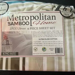 Metropolitan bamboo King size 6 pieces 4 Pillowcases 1 flatsheet 1 fitted King Size King Size