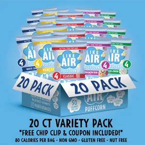 Puffcorn Single Serve Variety Pack - 20 bags - Like Air Puffcorn Puffcorn Single Serve Variety Pack - 20 bags - Like Air Puffcorn
