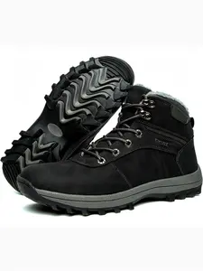 Men's Winter Wool Lined Snow Boots, Waterproof Hiking Boots, Outdoor Hiking Warm Shoes, Comfortable and Fashionable Design for Cold Weather