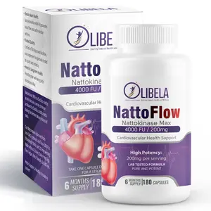 Nattokinase Supplement 4000 FU 180 Capsules for Blood Flow, Heart & Cardiovascular Health, Natural Circulation & Clot Support