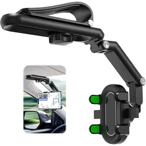 Universal Car Sun Visor Extender, 360 Degree Rotating Phone Holder, Fits All Smartphones, Adjustable and Foldable Design, Car Cellphone Mount