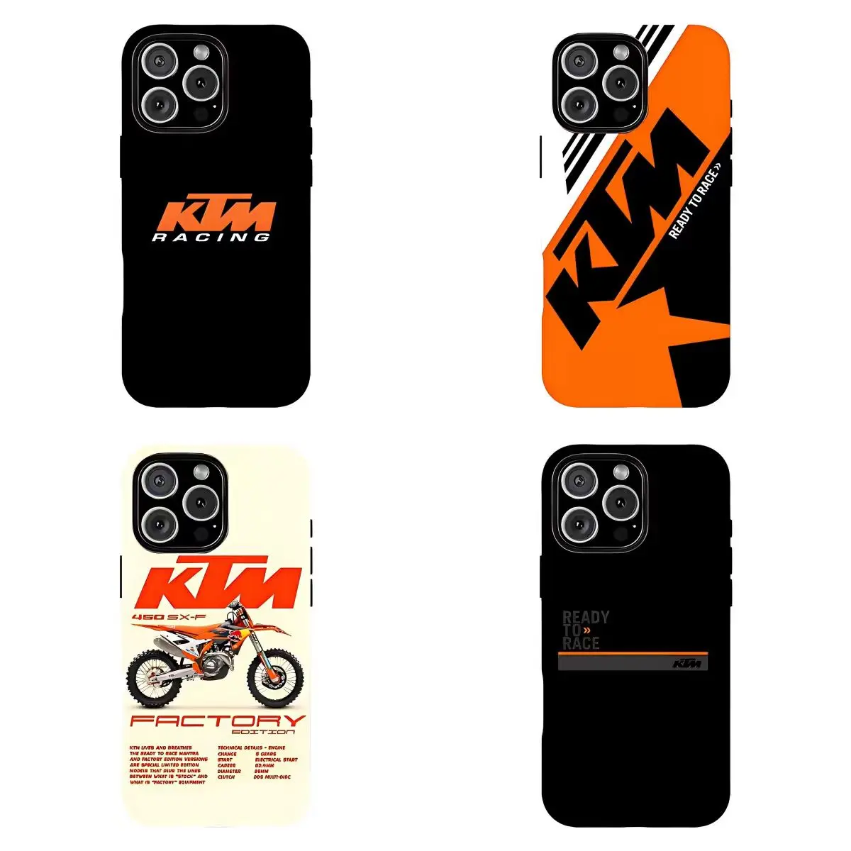 KTM Racing Motocross Phone Case Collection, Shockproof Cover, Suitable for iPhone 17/16/15/14/13/12/11 Pro Max/Plusand Samsung Galaxy S23-25, shock-absorbing, Motorcycle Fan Gift