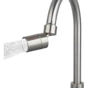 NSF/ANSI/CAN 61 Certified 360  Swivel Sink Faucet Aerator, CUPC Certification Big Angle Water Saving Dual Function Kitchen Faucet Aerator,55/64 Inch Female Thread, Brushed-Nickel