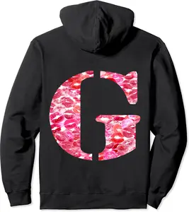 Back Print Only - Lipstick Kisses For Boyfriend Letter G Pullover Hoodie - Ciennaslay Shop 85B0D3B3R2CY