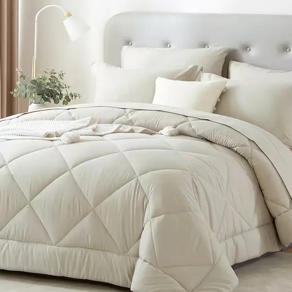 5/7PCS Bed in a Bag Comforter Set, Soft Microfiber Lightweight Bedding Set, Breathable Hypoallergenic All-Season Comforter with Sheets & Pillowcases, Twin/Full/Queen/King