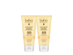 Babo Botanicals Daily Sheer Mineral Sunscreen SPF 40 – Everyday Wear – Broad Spectrum SPF 40 – Moisturizing Face Lotion – Dermatologist Tested – Fragrance Free – 1.7 fl oz (50 ml)