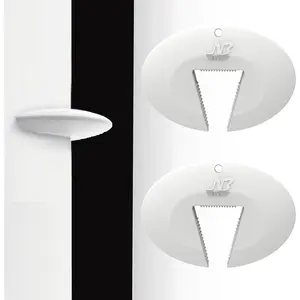 Door Pinch Guard and Door Slam Stopper, Durable Silicone Door Finger Pinch Guard, Prevents Slamming on Heavy Doors, Non-Toxic & Pet Friendly, White, 2 Packs