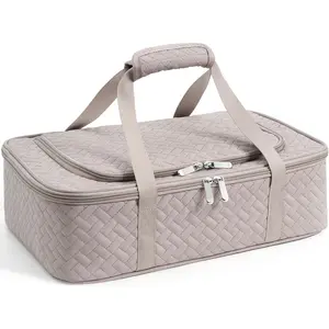 Insulated Casserole Carrier - Portable Casserole Carrier for Hot or Cold Food, Lasagna Holder for Parties,Picnic,Cookouts,Traveling - Fits 9" x 13" Baking Dish (Grey)