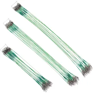 60 count Fishing Wire Leader, Steel Fishing Leaders with Swivels and Snap, Nylon-Coated Fishing Leader for Connect Fishing Tackle Lures or Hooks, 7.5, 11.7, 12.9 Inch