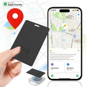 Wallet Tracker Card for iPhone,Rechargeable Air Tag Wallet Finder, Thin and Light Smart Card IP68 Waterproof GPS Tracker Item Locator for Find Hub App