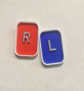 Student Red & Blue Xray Markers with White Casing Smooth Back Easy Adhesive Pair R & L Letters for Student Use