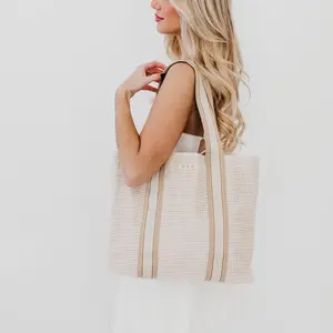Ruby Raffia Tote Bag - Cream