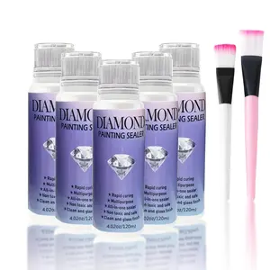 Needlework Accessories, 1 Set Professional Diamond Art Painting Sealant with Brush, DIY Diamond Arts Colorful Painting Tool for Diamond Art Painting Lovers, Christmas Gift, Diamond Art Tools