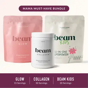 Beam Mama Must-Haves Wellness Bundle — Glow 15-Serve, Kids Strawberry 20-Serve, Collagen 30-Serve