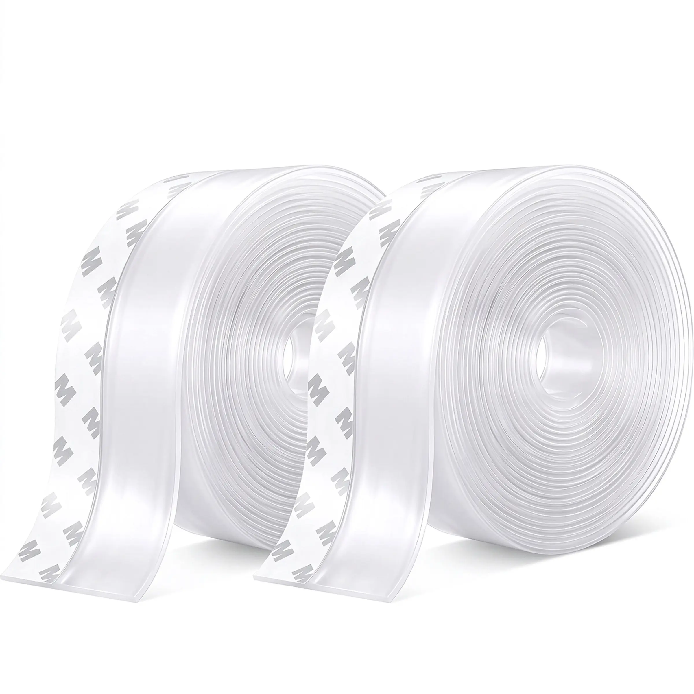 2-Pack Cuttable Adhesive Weather Stripping, 16.4Ft x 1.38in Flexible Foam Seal Tape for Door Window Draft Stopping, Heat-Cold Insulation, Dust-Mosquito Protection (Transparent Tape for Office Supplies)