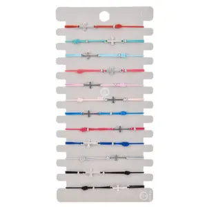12 Pieces/Lot Adjustable Sliding Knot Bracelet with a for Cross Knitted B