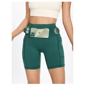 High-Stretch Moisture-Wicking Compression Running Shorts With 6 No-Bounce Waistband Pockets And Reflective Strip for Madam - High-Performance Marathon Yoga Activewear Gear Free One Sports Headband