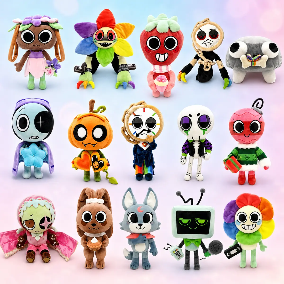 Dandy’s World Plush Dolls, Dandy Astro Pebble Dyle Gourdy Cocoa Bassie Ribecca Eclipse Bobette Vee Sprout Plush Toys, Cute Game Character Stuffed Animal Gift