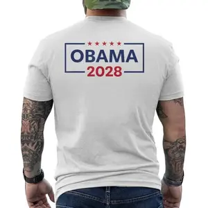 Obama For President 2028 Obama 2028 Men's T-shirt Back Print Casual Style;Retro Styles