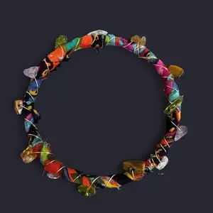 Upcycled Fabric Crystal Bangle