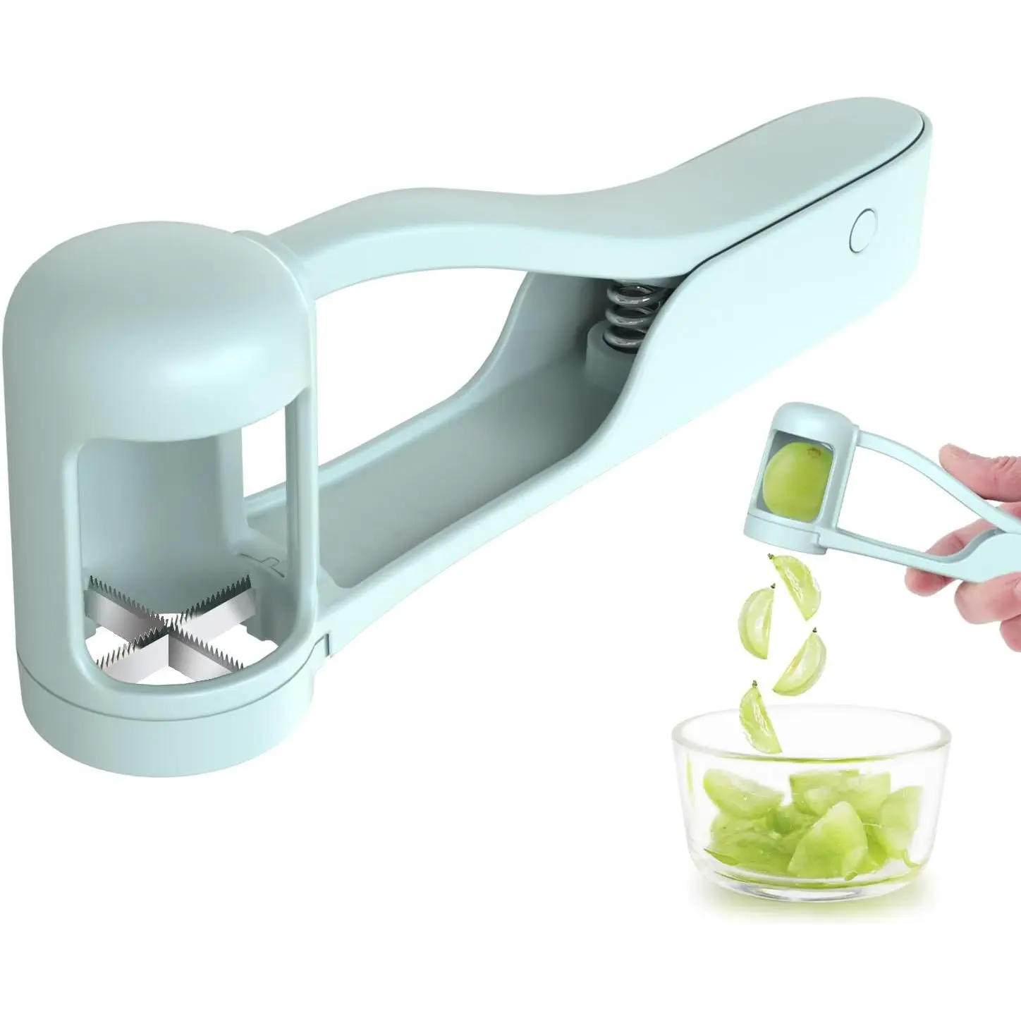 Grape Cutter for Toddlers  Slicer Baby Tomato Cherry Strawberry Tools Into 4 Pieces Vegetable Fruit Salad Stainless Steel Quarter Kitchen Gadget