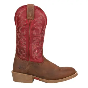 Justin Boots Mens Muley 12 Inch Square Toe  Casual Boots Mid Calf - Brown, Red