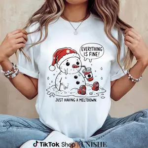 Funny Christmas Shirt for Moms – 'Having a Meltdown’ Holiday Tee, Perfect Xmas Gift
