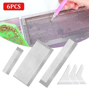 6 Pack DIY Diamond Painting Set,Including 3 Diamond Painting Rulers And 3 Diamond Painting Fix Tool,Stainless Steel Diamond Mesh Ruler Tool with 240/520/1020 Blank Grids,Tools & Hardware
