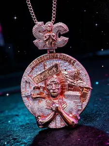 2031  Neighborhood Story Pendant | Blinged-Out 3D Portrait Charm with Block Scene for Streetwear & Hip Hop Vibe outdoorfun